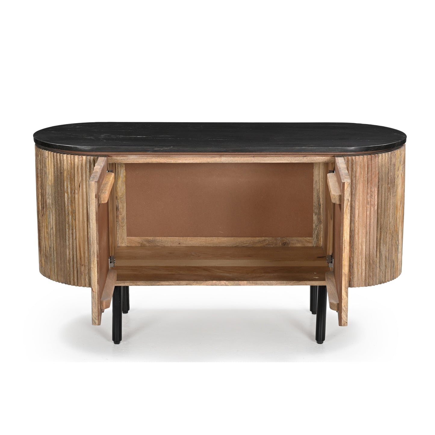 TV-Board >Marble< aus Mangoholz und Marmor