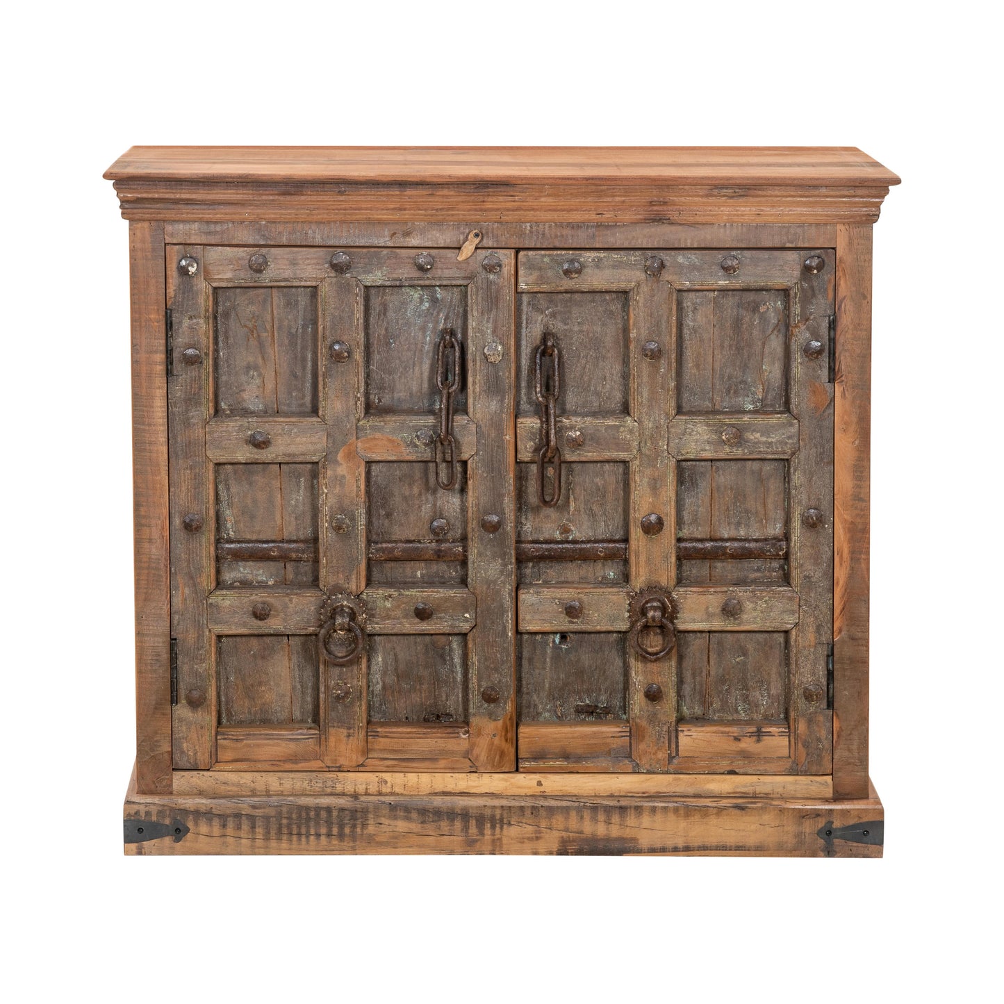 Sideboard Kommode >Castle< 2-türig - aus Altholz und indischen Türen