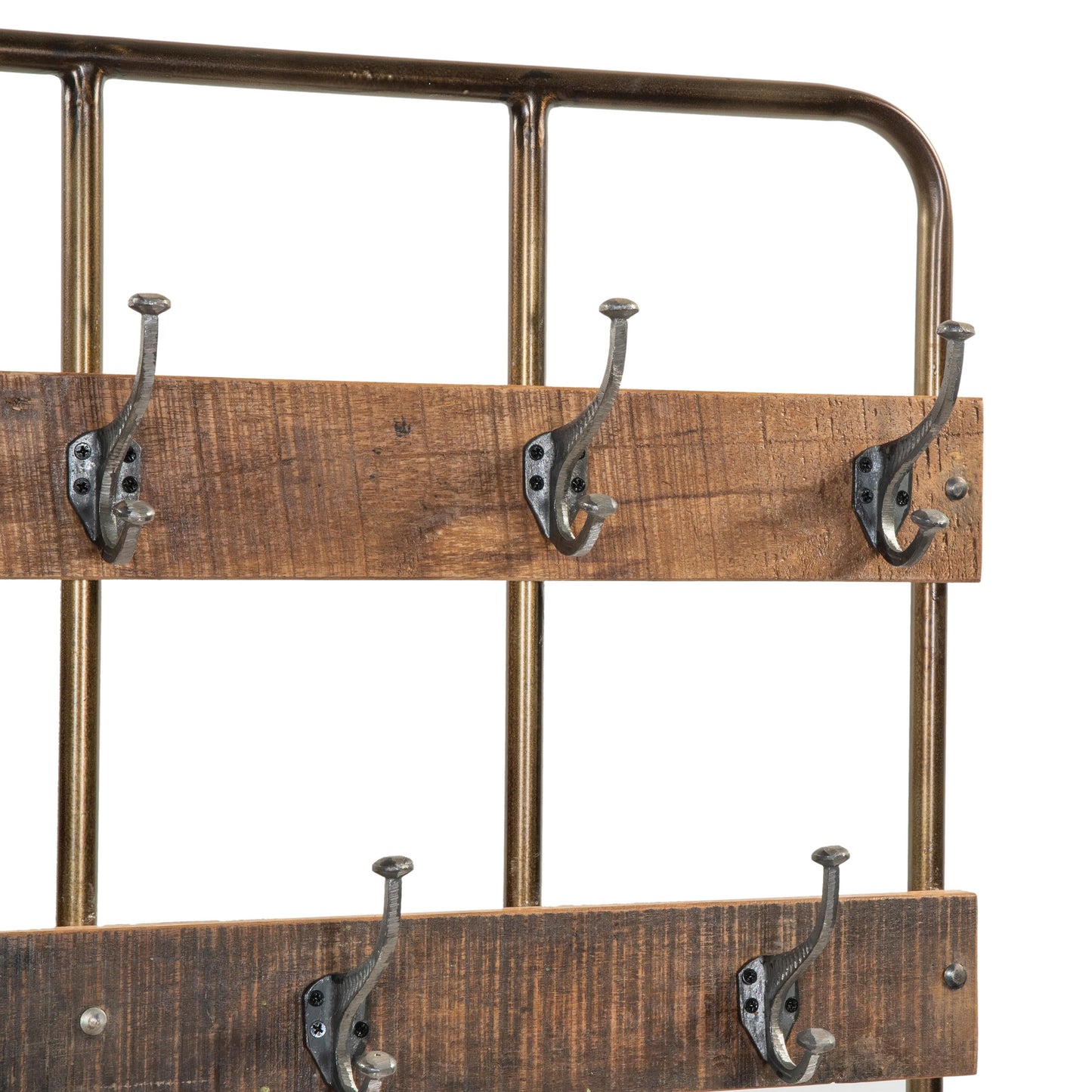 Standgarderobe >Storage< aus Metall & Altholz