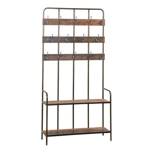 Standgarderobe >Storage< aus Metall & Altholz