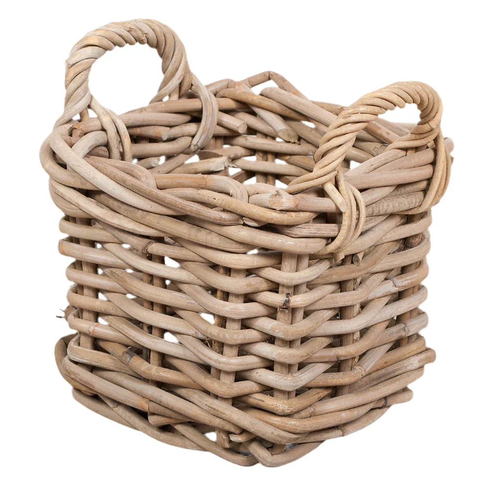 Korb >Florenz< aus Rattan Kubu Grau rechteckig - versch. Größen