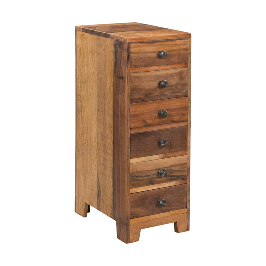 Kommode Beistellschrank mit 6 Schubladen aus Altholz