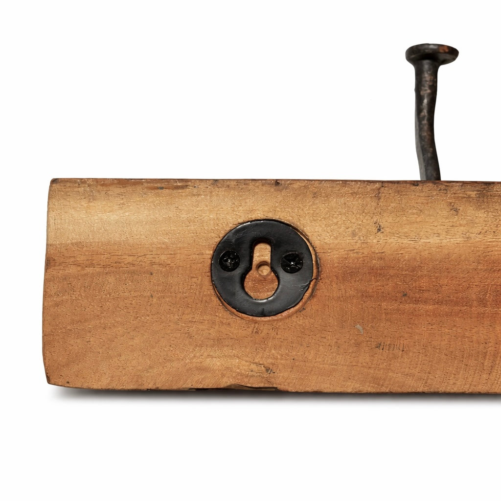 Wandgarderobe aus Altholz mit 3 Haken – rustikale Hakenleiste