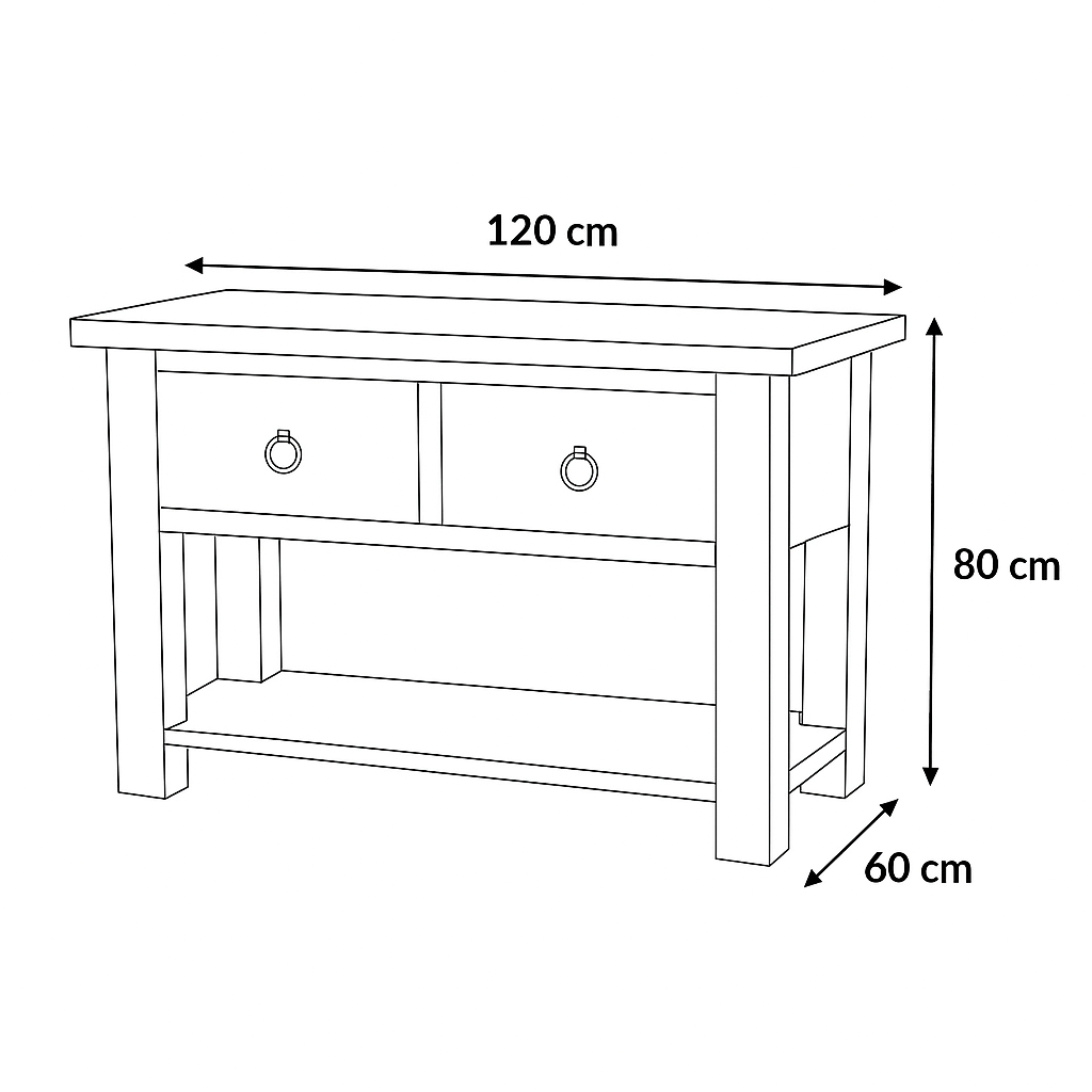 Waschtisch >Maikoor< 120cm Breite aus Recycle Teakholz