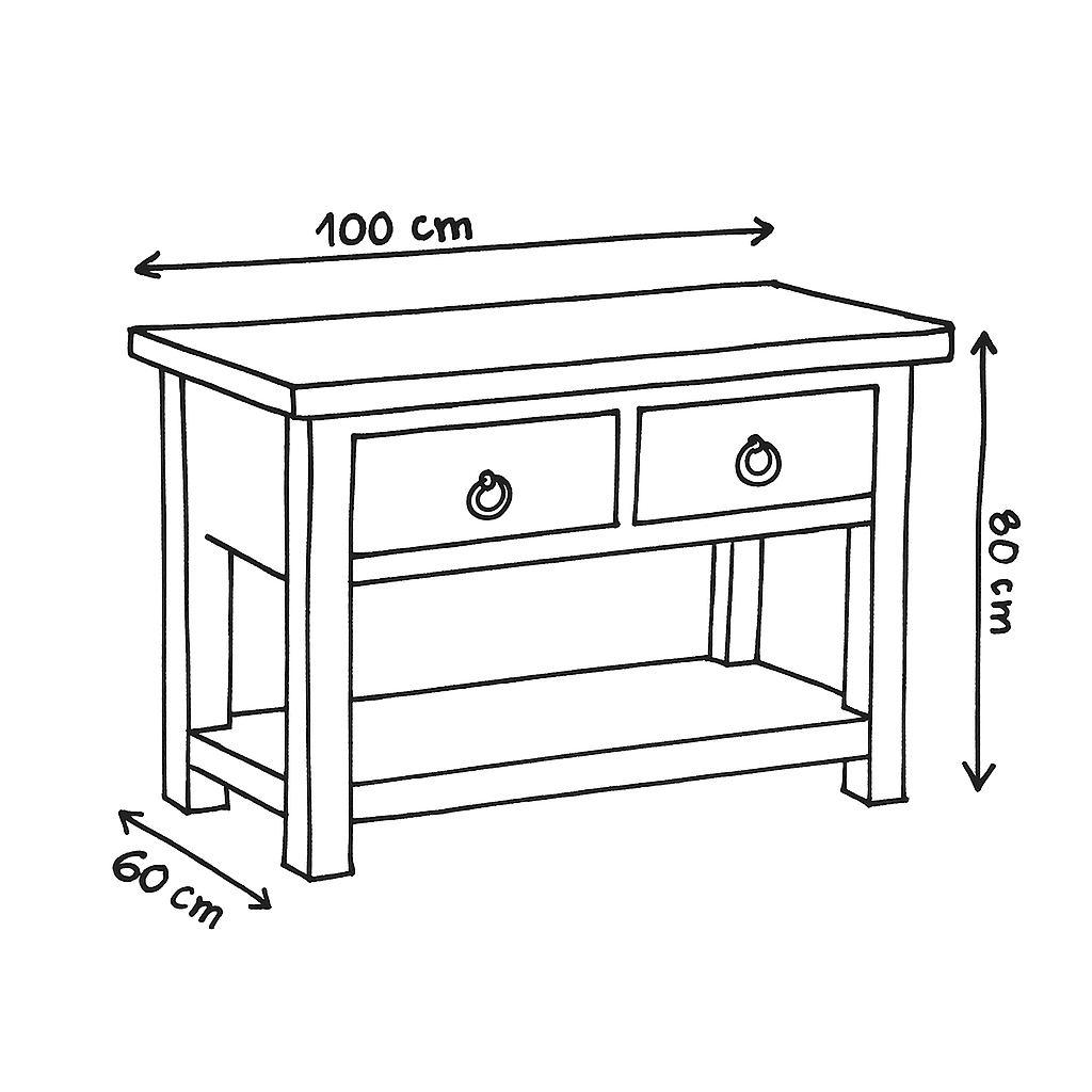 Waschtisch >Maikoor< 100cm Breite aus Recycle Teakholz