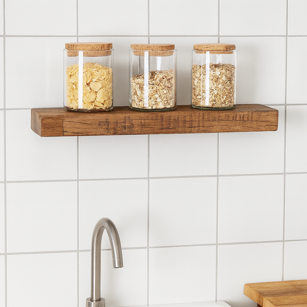 Regal recycle Balken Wandregal Altholz Holzregal ca. 70x15cm Unikat
