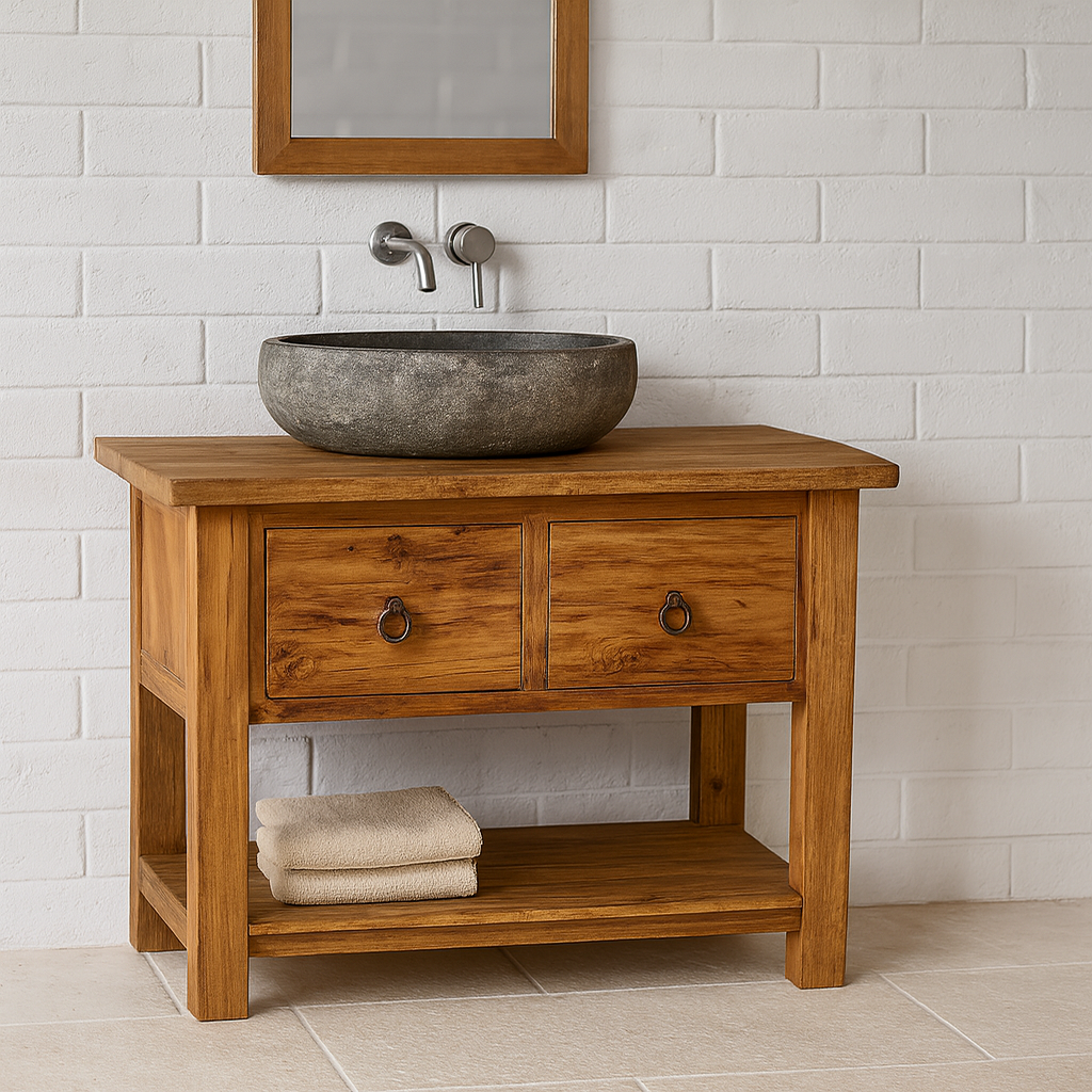 Waschtisch >Maikoor< 120cm Breite aus Recycle Teakholz