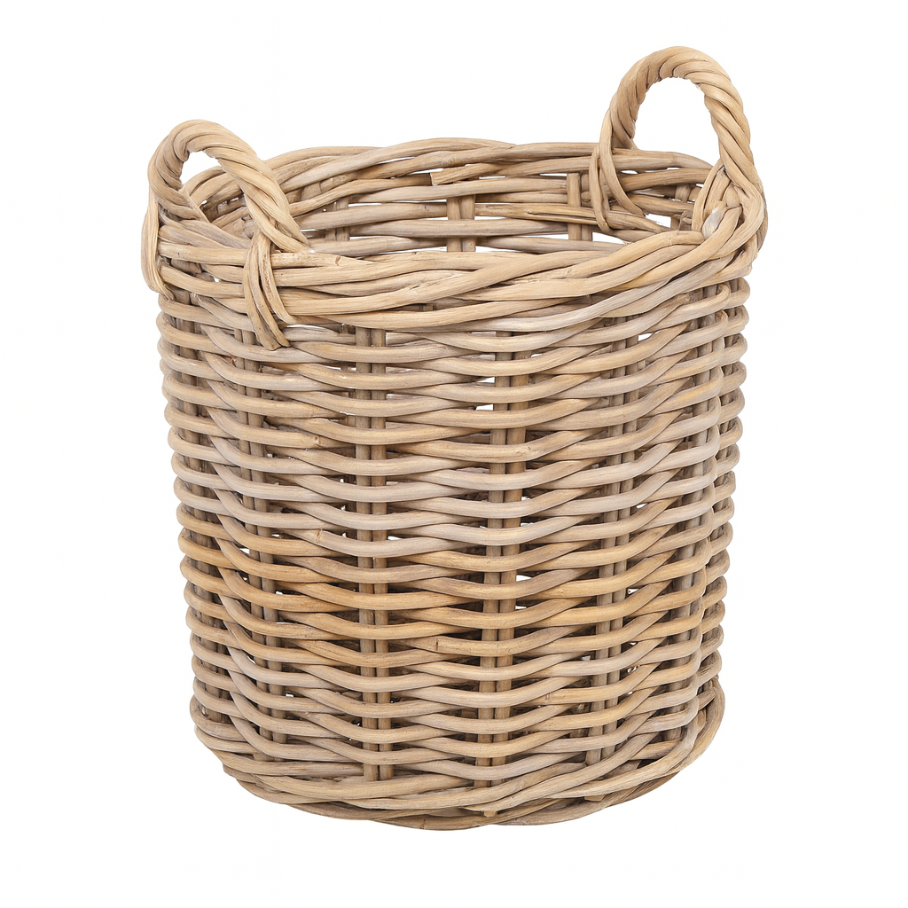 Korb >Florenz< aus Rattan Kubu Grau rund - versch. Größen