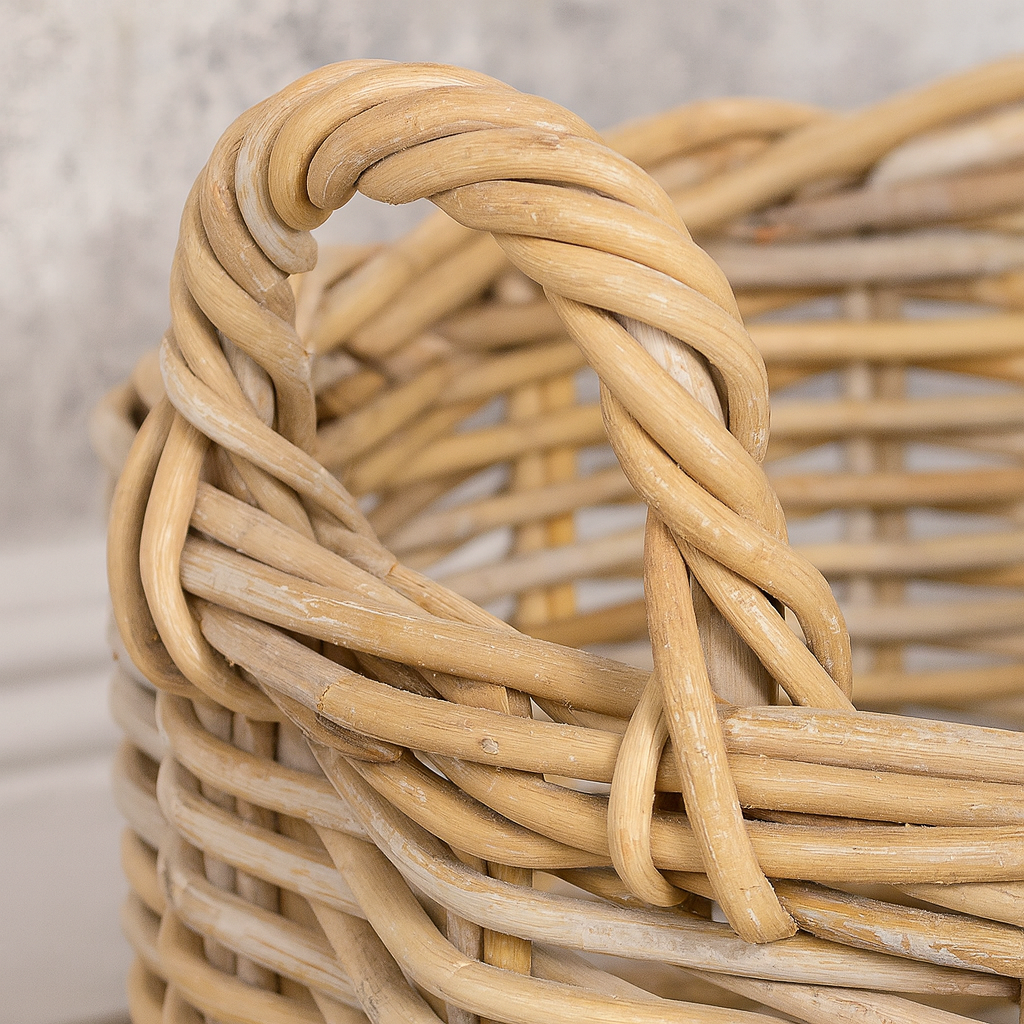 Korb >Florenz< aus Rattan Kubu Grau rund - versch. Größen