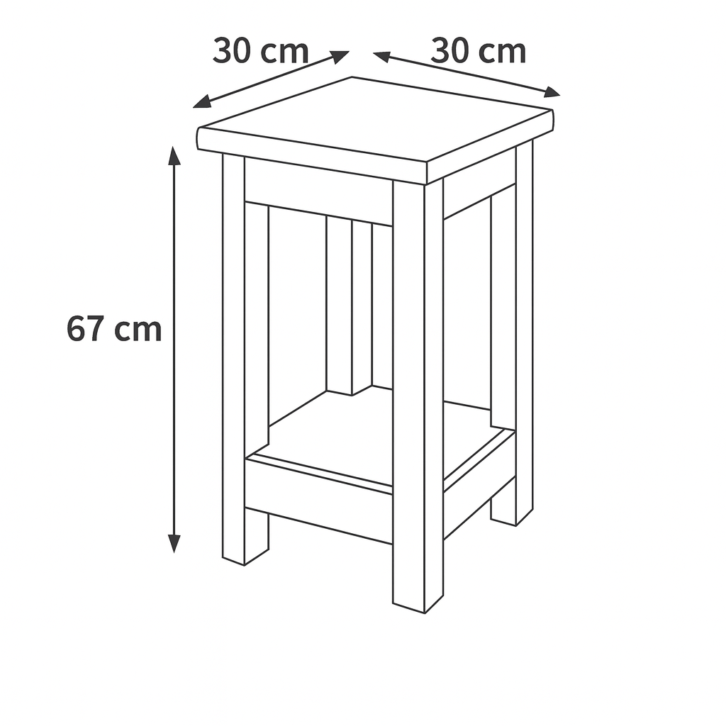 Beistelltisch aus Recycle Holz mit Ablage