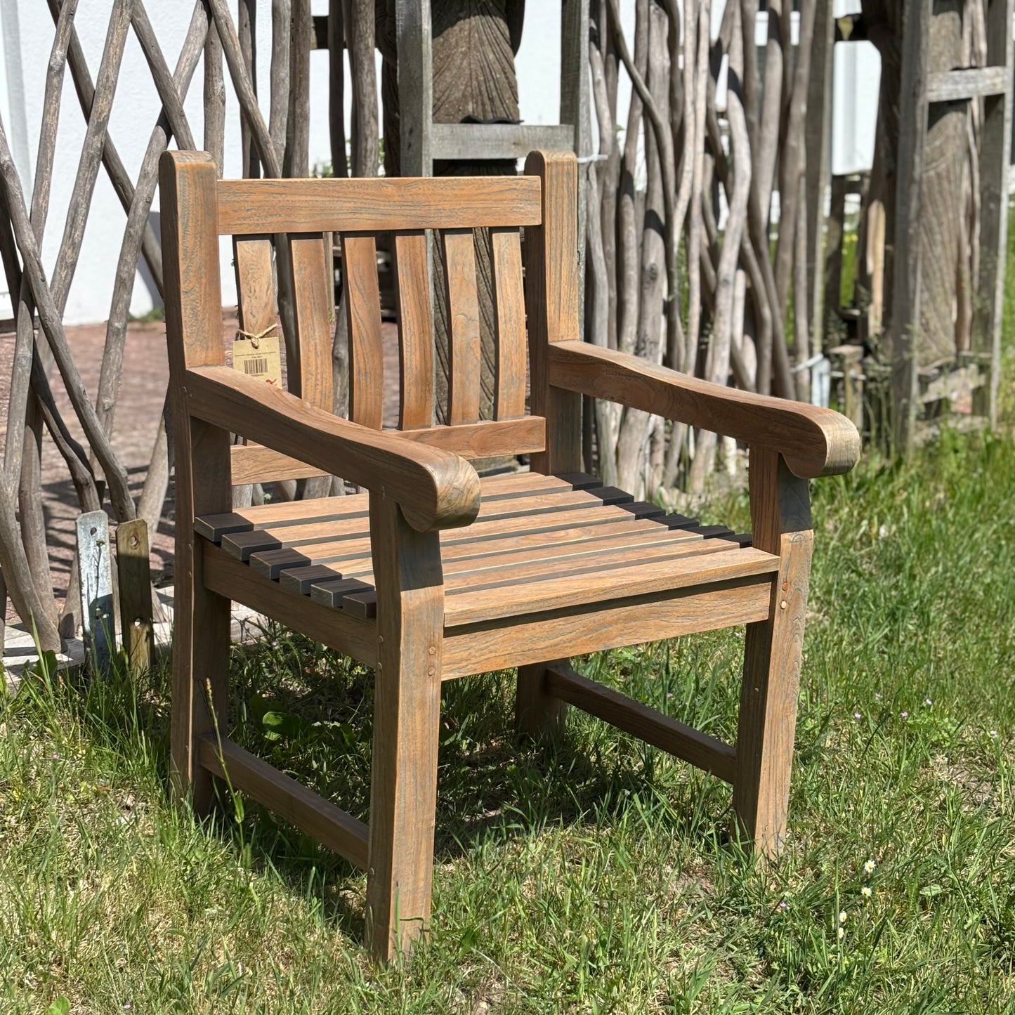 Gartenstuhl >Jamaica< Sessel Garten Teakholz - Grey Wash