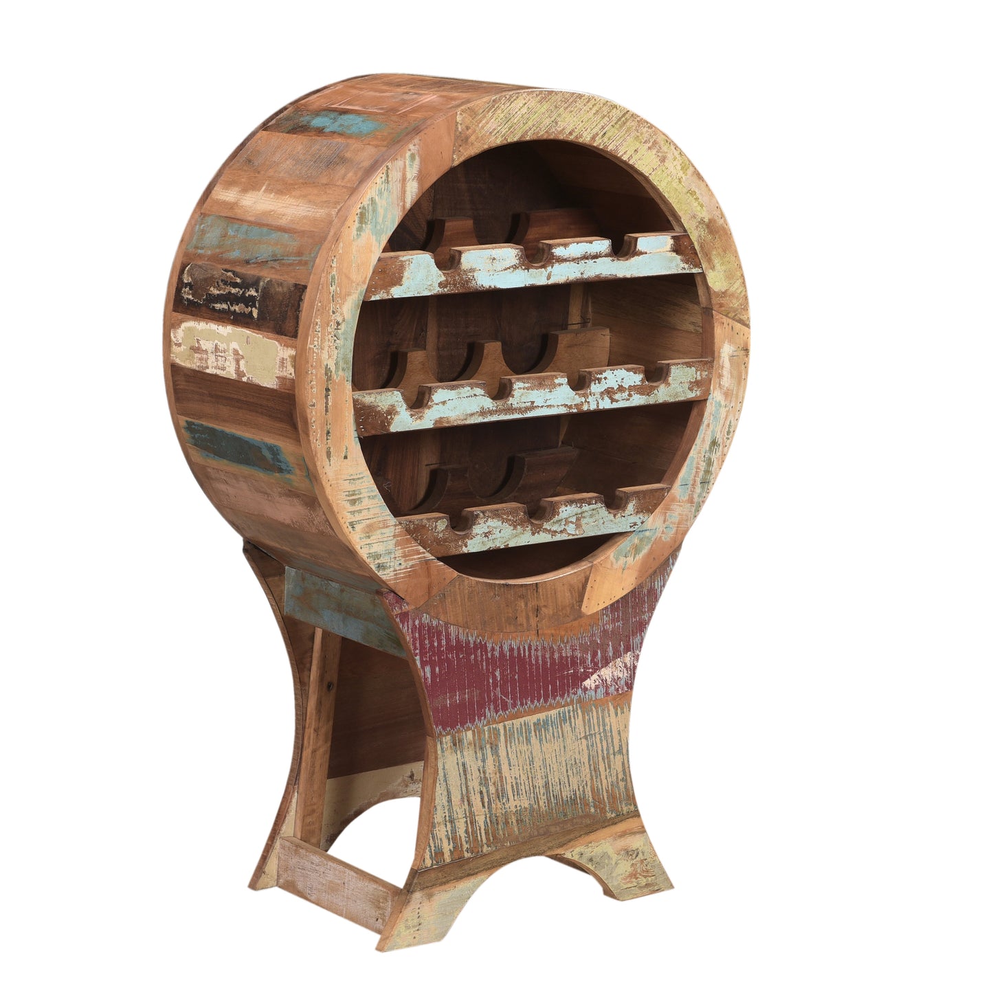 Weinschrank >Stripe< Weinregal aus Altholz