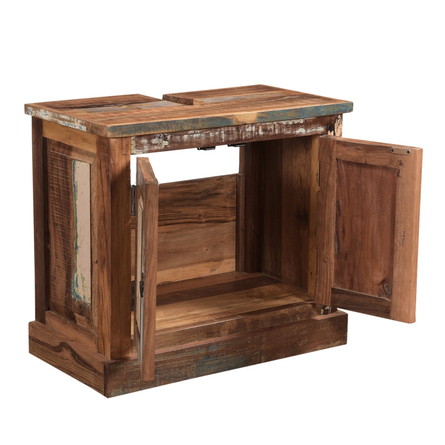 Unterschrank für Waschbecken aus Altholz