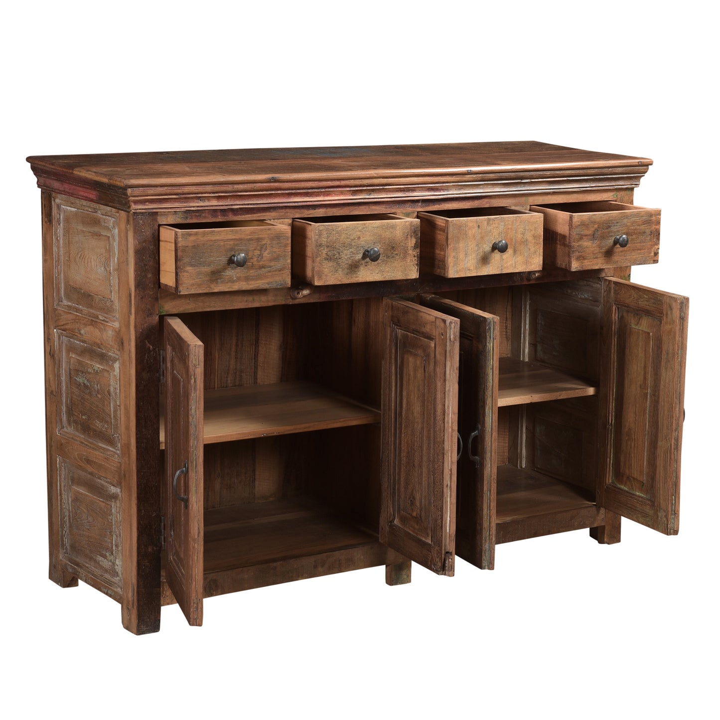 Sideboard mit antiken Türen & 4 Schubladen - 130cm