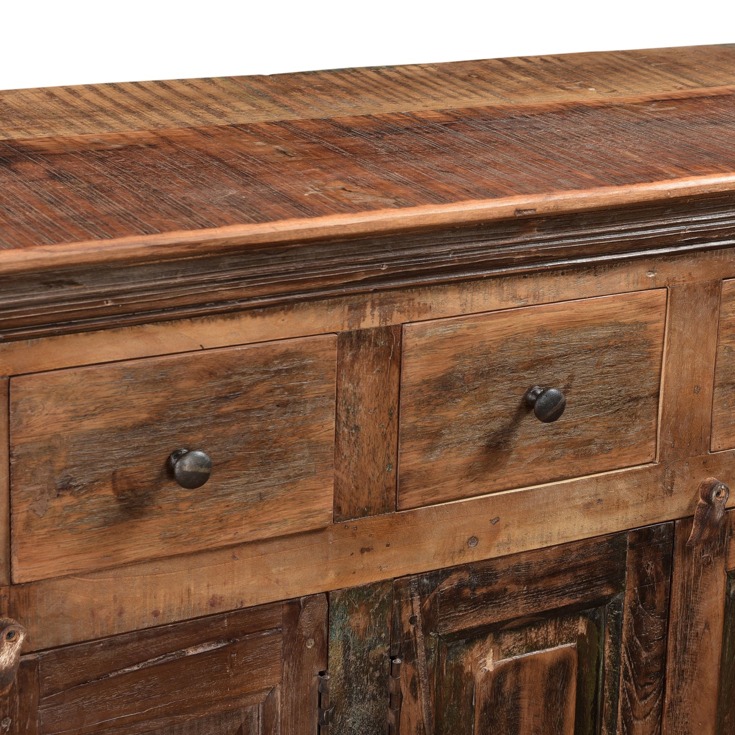 Sideboard mit antiken Türen & 4 Schubladen - 130cm