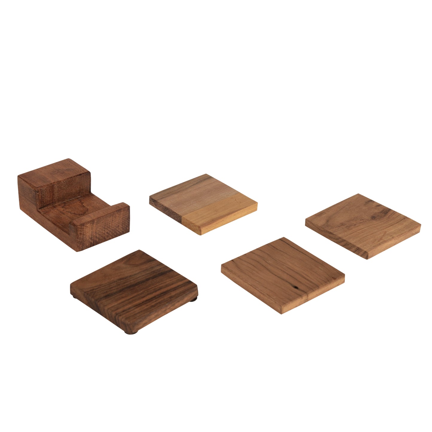 Untersetzer aus Holz 4er Set mit Ständer