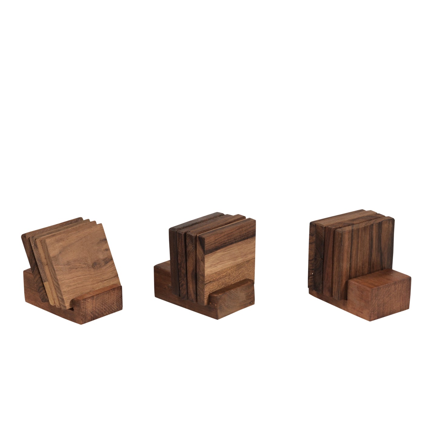 Untersetzer aus Holz 4er Set mit Ständer