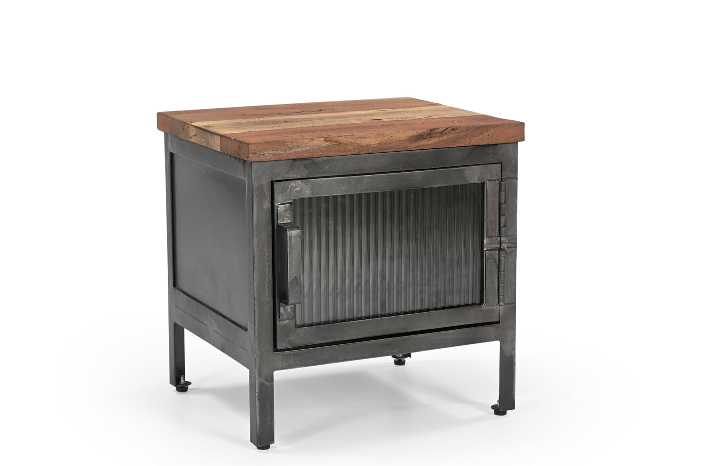 Nachtschrank St. Louis aus Metall & Altholz