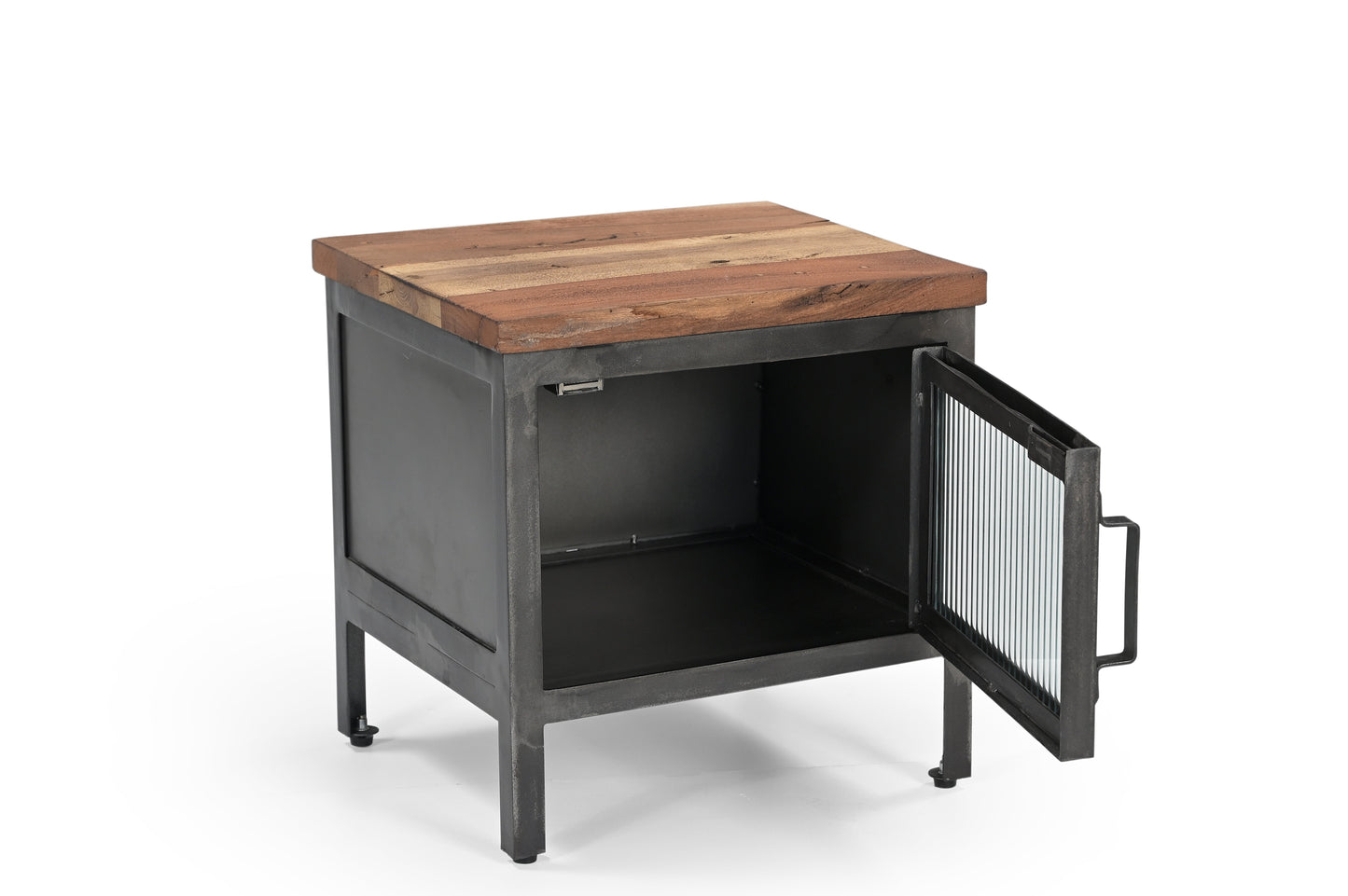 Nachtschrank St. Louis aus Metall & Altholz