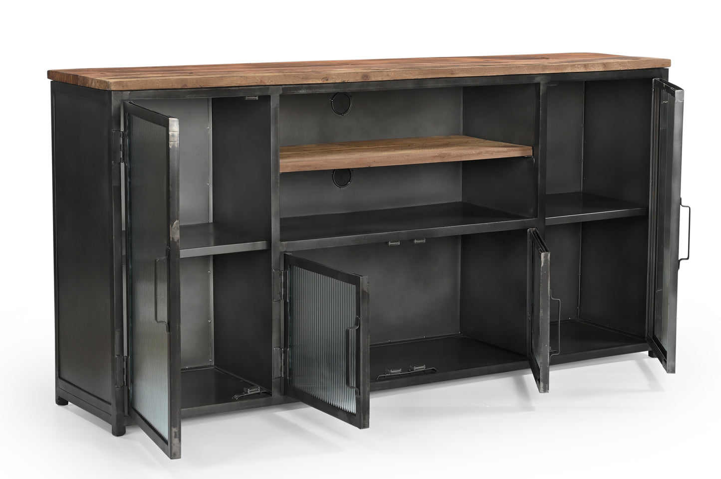 Sideboard >St. Louis< aus Metall & recycle Holz