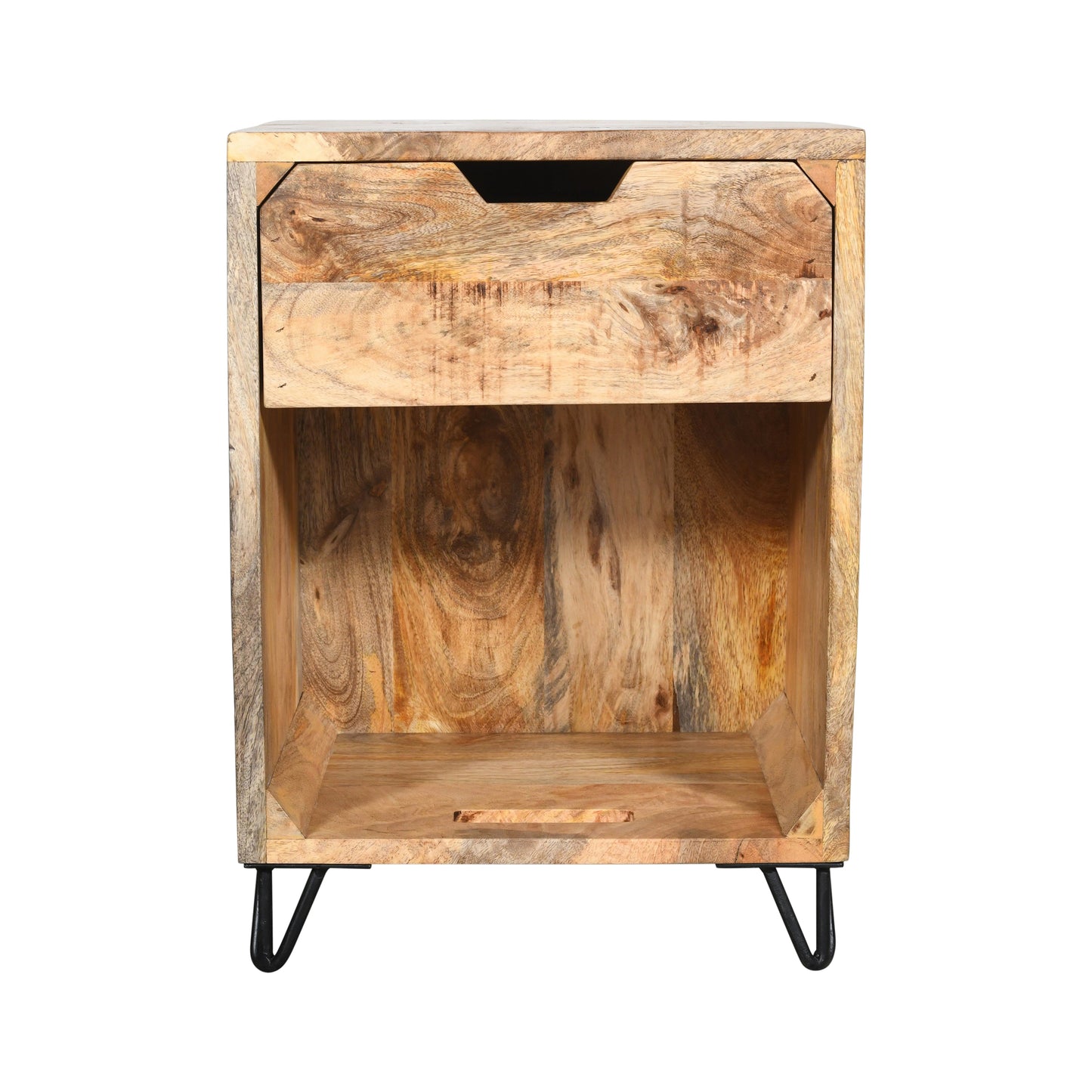 Nachtschrank >Box< Schränkchen aus Mangoholz