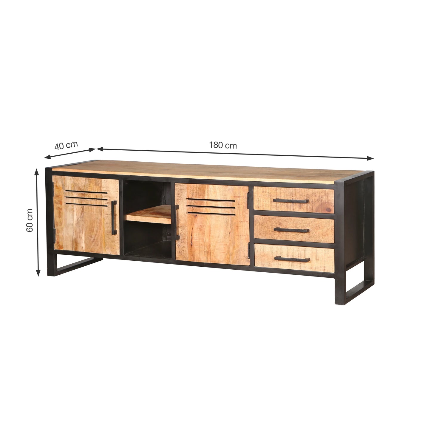 TV-Board >Montana< aus Mangoholz & Metall