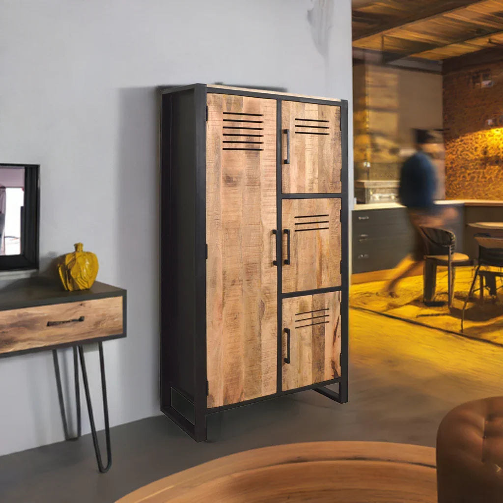Schrank >Montana< aus Mangoholz & Metall