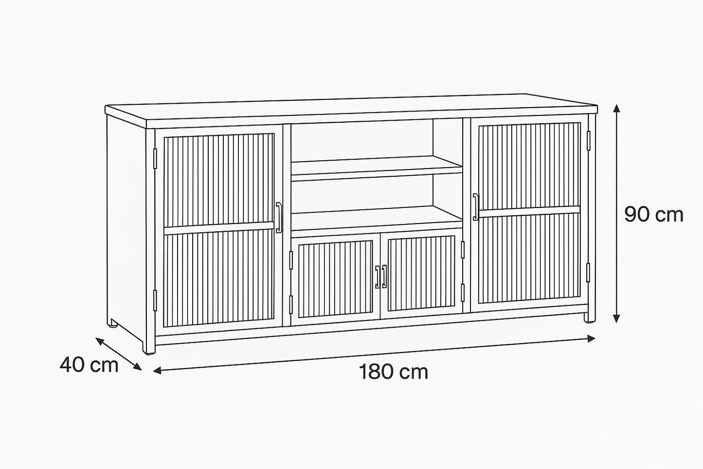 Sideboard >St. Louis< aus Metall & recycle Holz