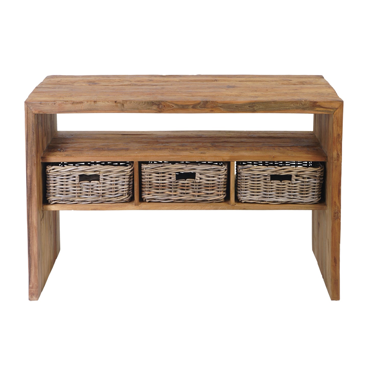 Waschtisch >Sumatra< Teak mit Rattankörben - versch. Größen