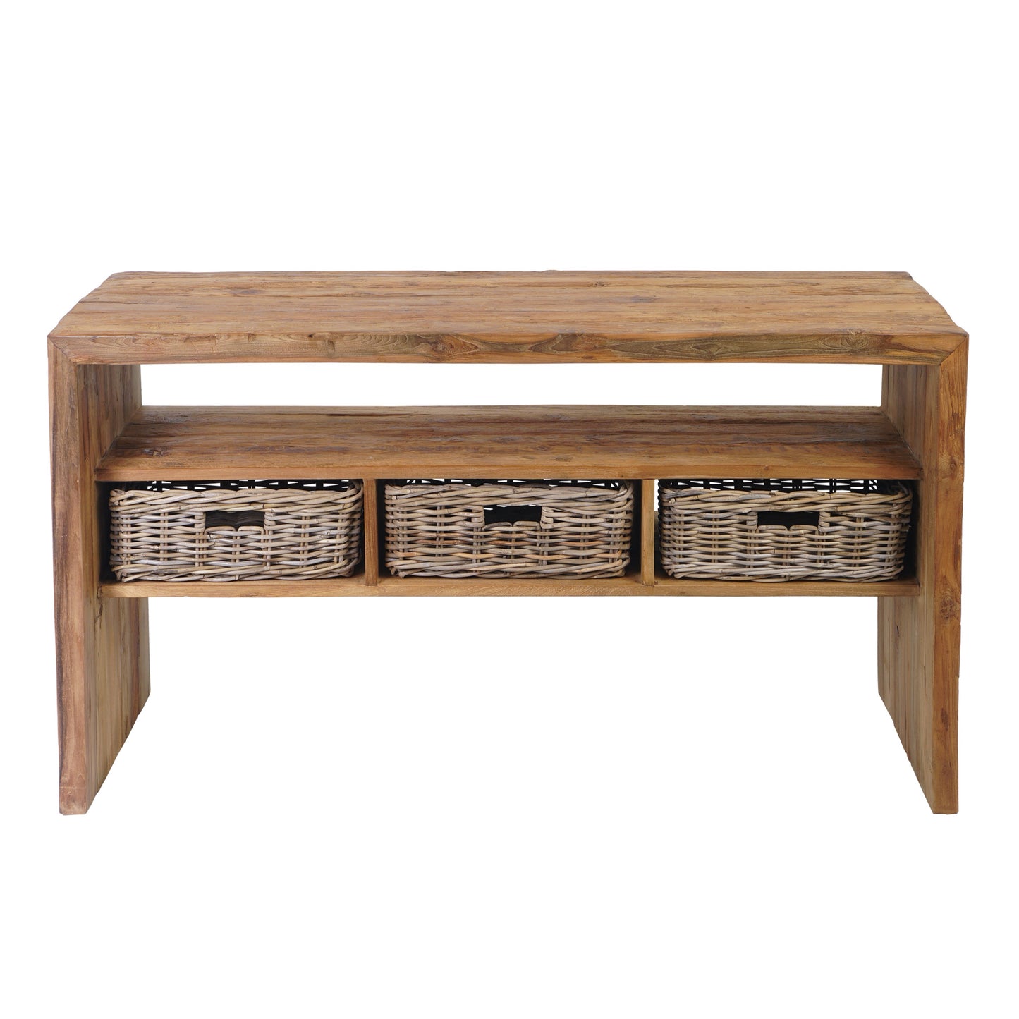 Waschtisch >Sumatra< Teak mit Rattankörben - versch. Größen
