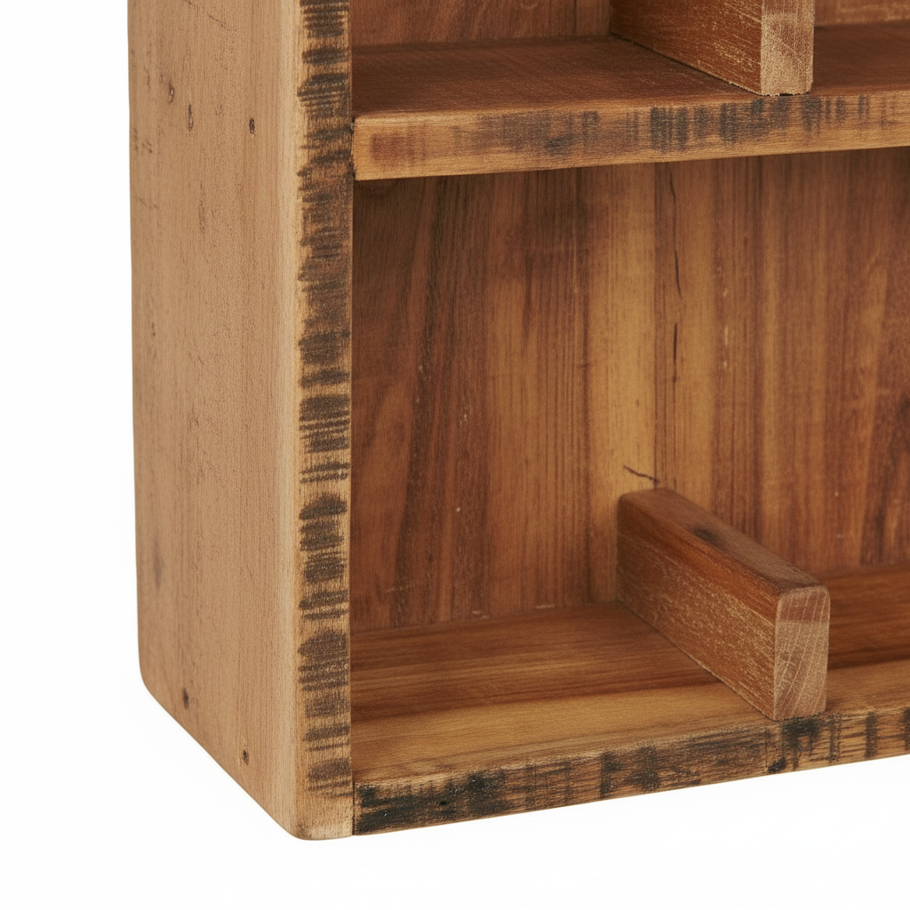 Tassenregal aus Altholz für 12 Tassen