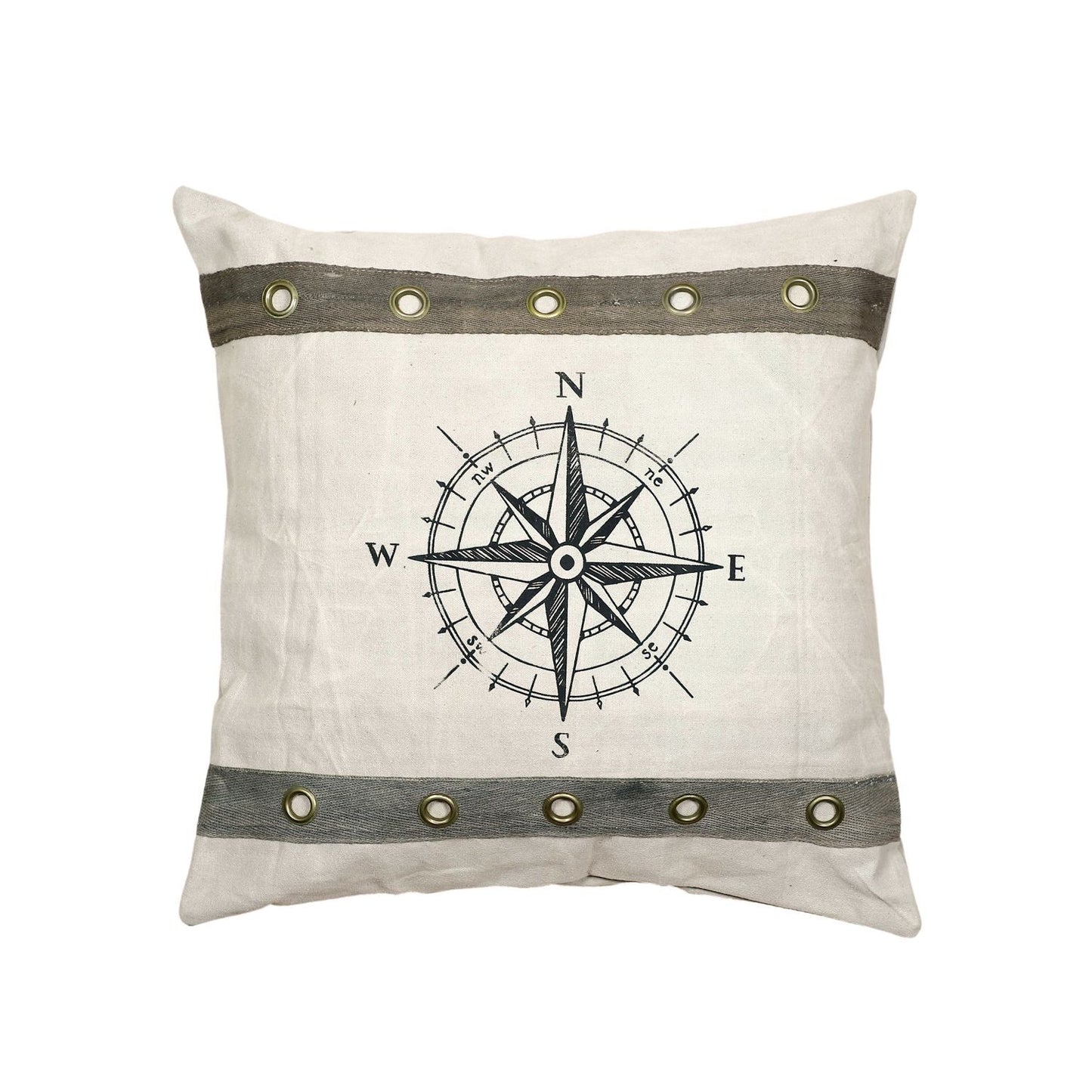 Canvas Kissen Kompass mit Ösen 50x50cm Windrose - versch. Farben