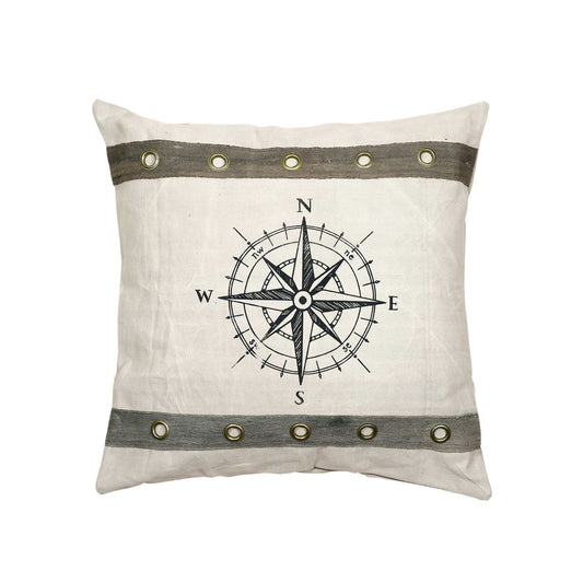 Canvas Kissen Kompass mit Ösen 50x50cm Windrose - versch. Farben