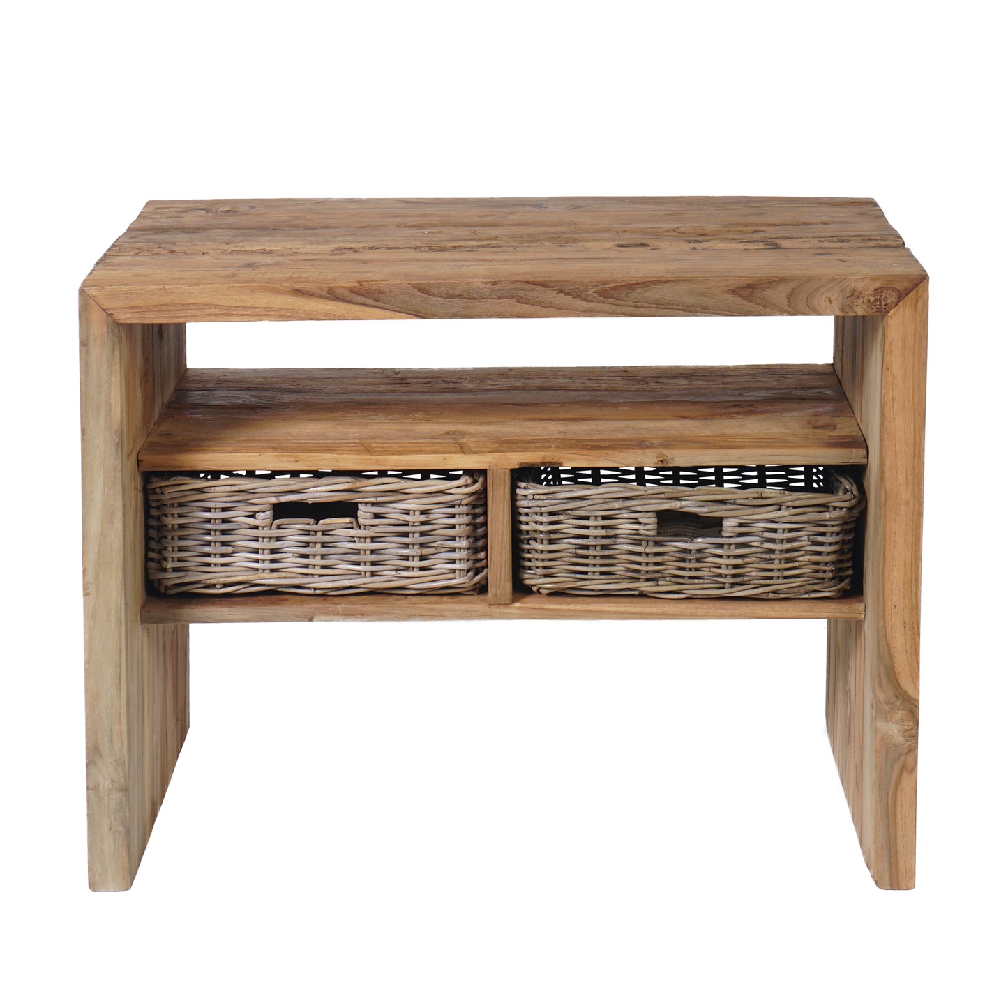 Waschtisch >Sumatra< Teak mit Rattankörben - versch. Größen