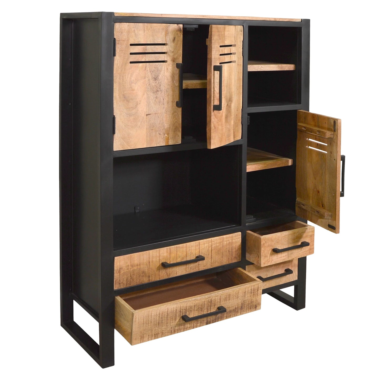 Highboard >Montana< aus Mangoholz & Metall