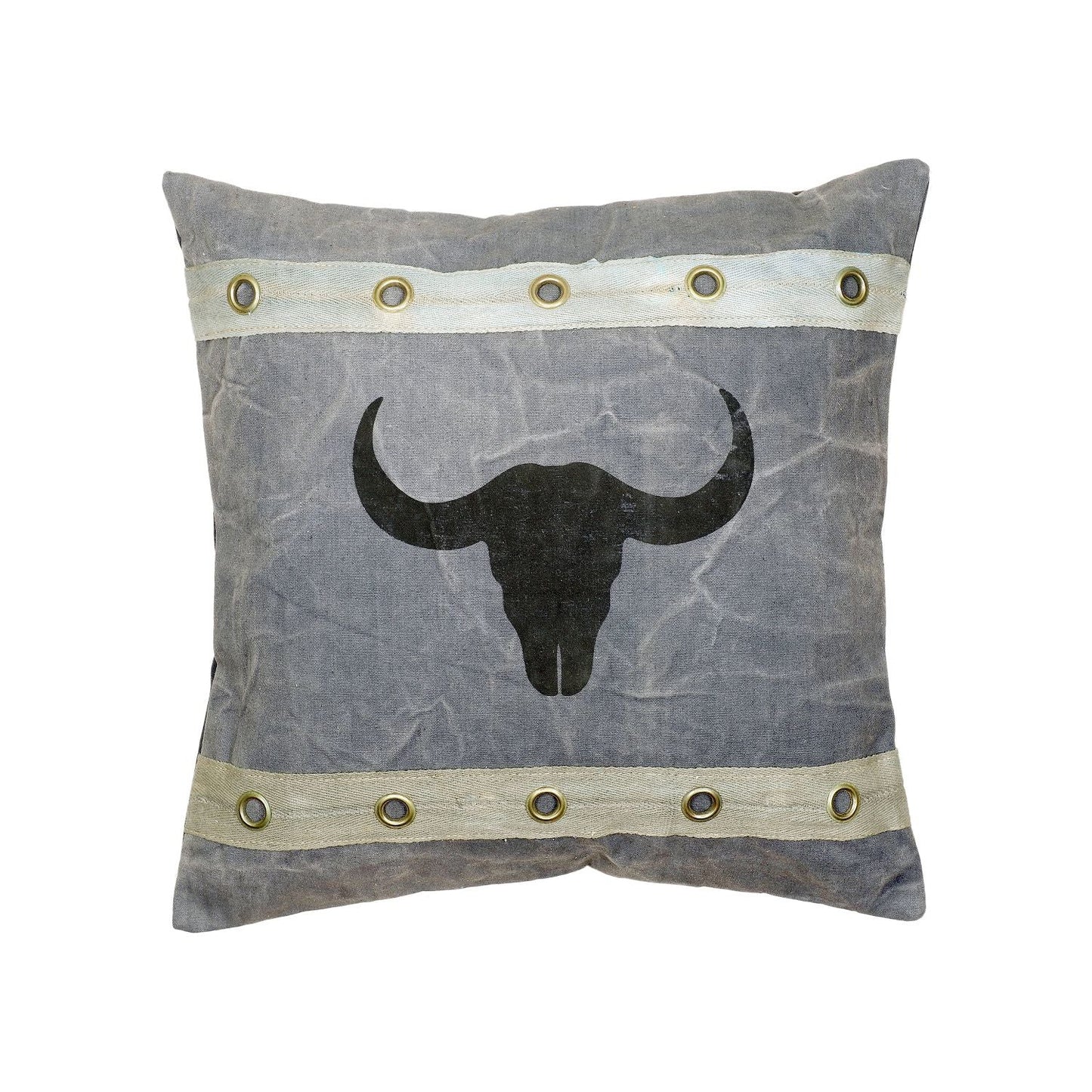Canvas Kissen Bullhead mit Ösen 50x50cm - versch. Farben
