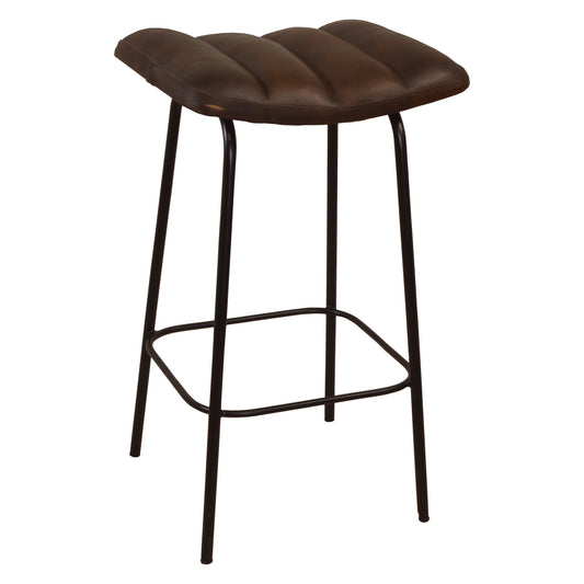 Barhocker >Vellore< Premium Büffelleder mit Metallgestell - Farbe dunkelbraun