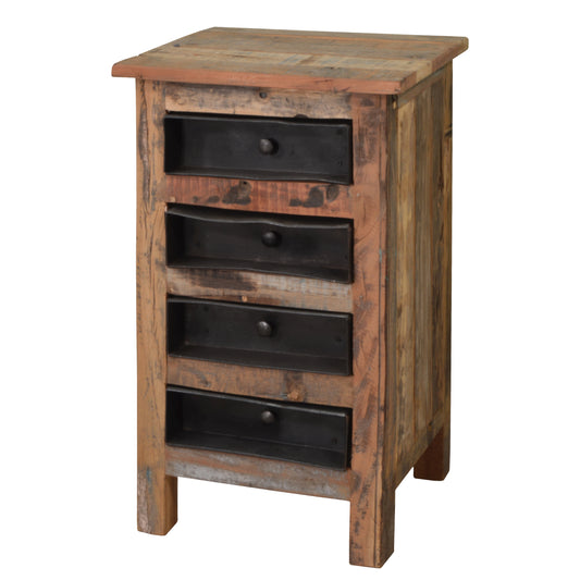 Kommode >Bakery< aus Altholz und Metall - 4 Schubladen