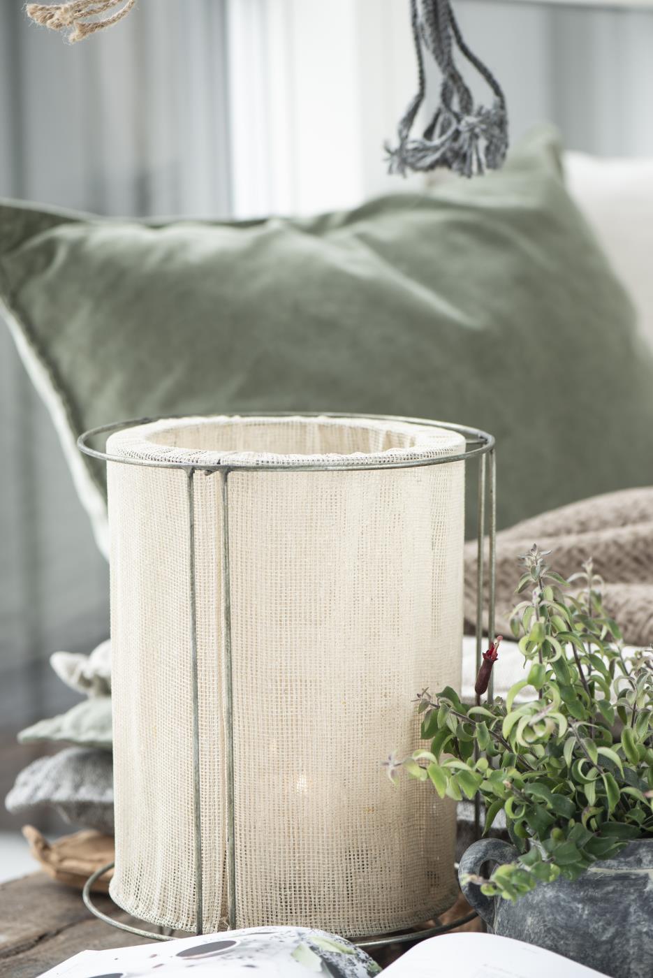 Kerzenhalter Metall mit Stoff