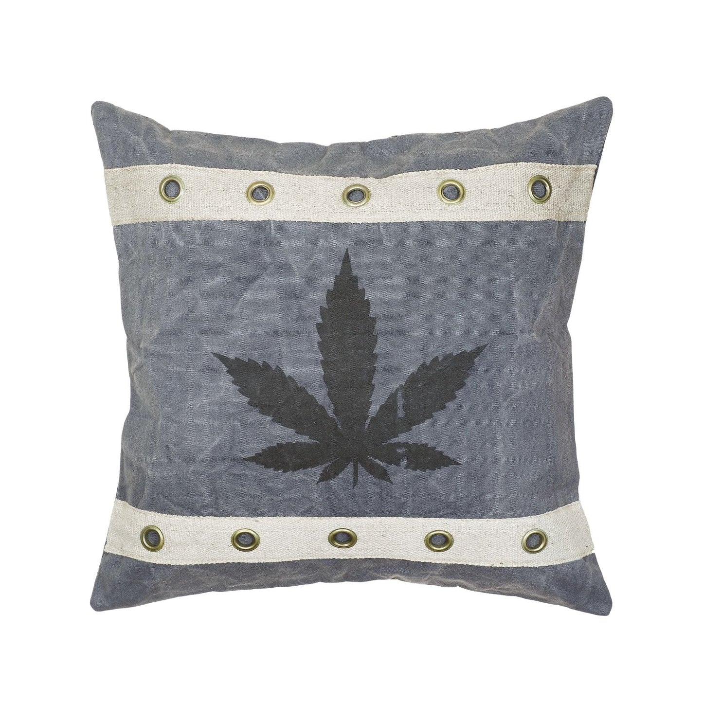 Canvas Kissen Hanfblatt mit Ösen 50x50cm - versch. Farben