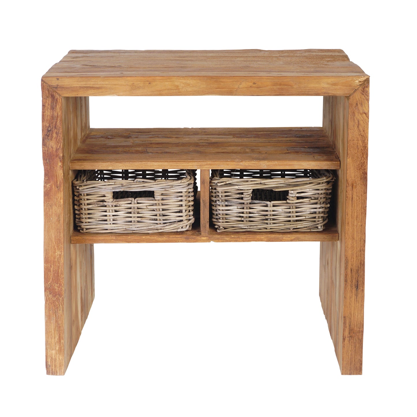 Waschtisch >Sumatra< Teak mit Rattankörben - versch. Größen