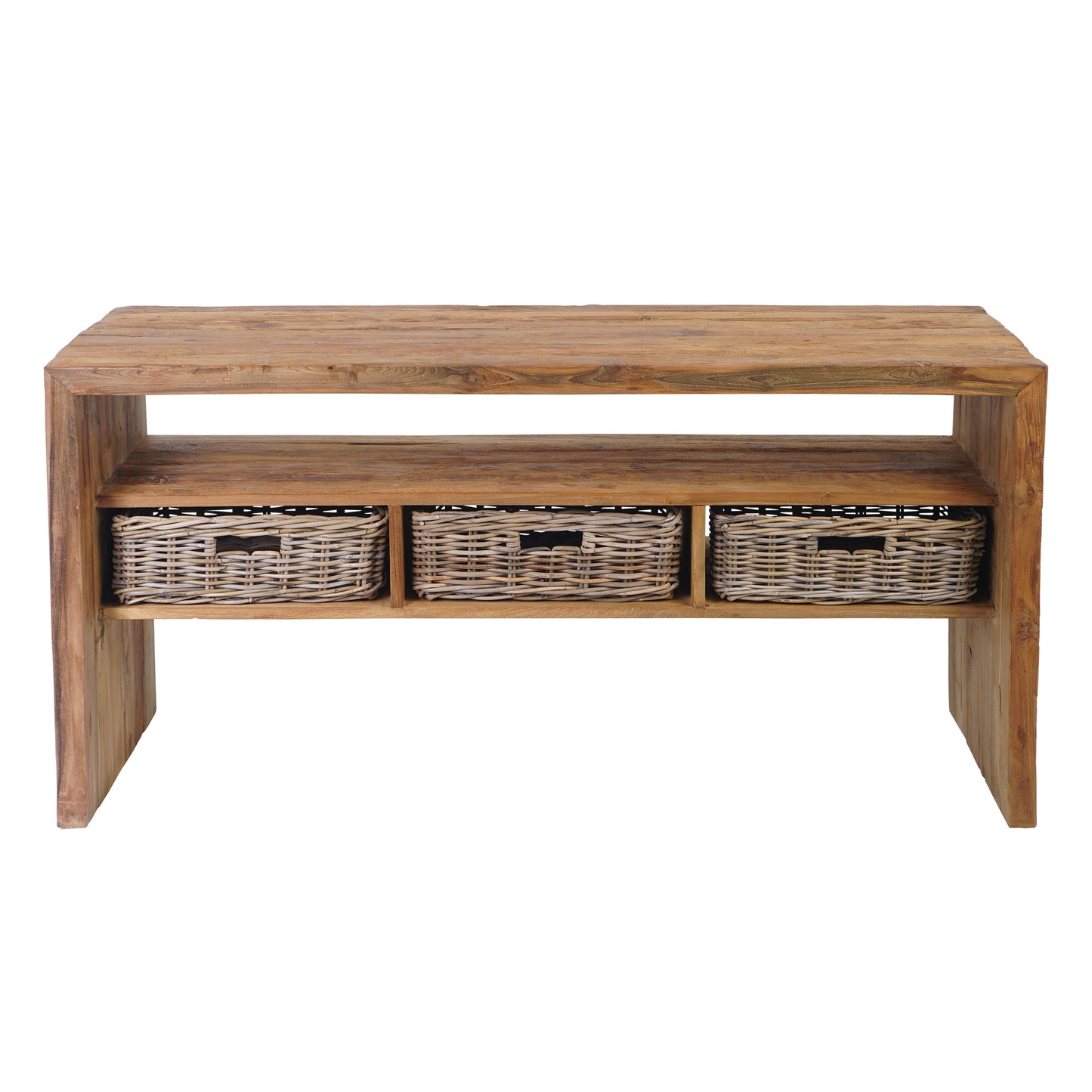 Waschtisch >Sumatra< Teak mit Rattankörben - versch. Größen