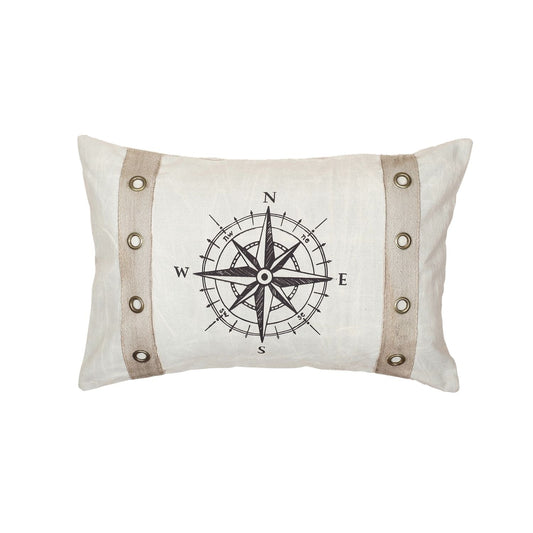 Canvas Kissen Kompass mit Ösen 60x40cm Windrose - versch. Farben