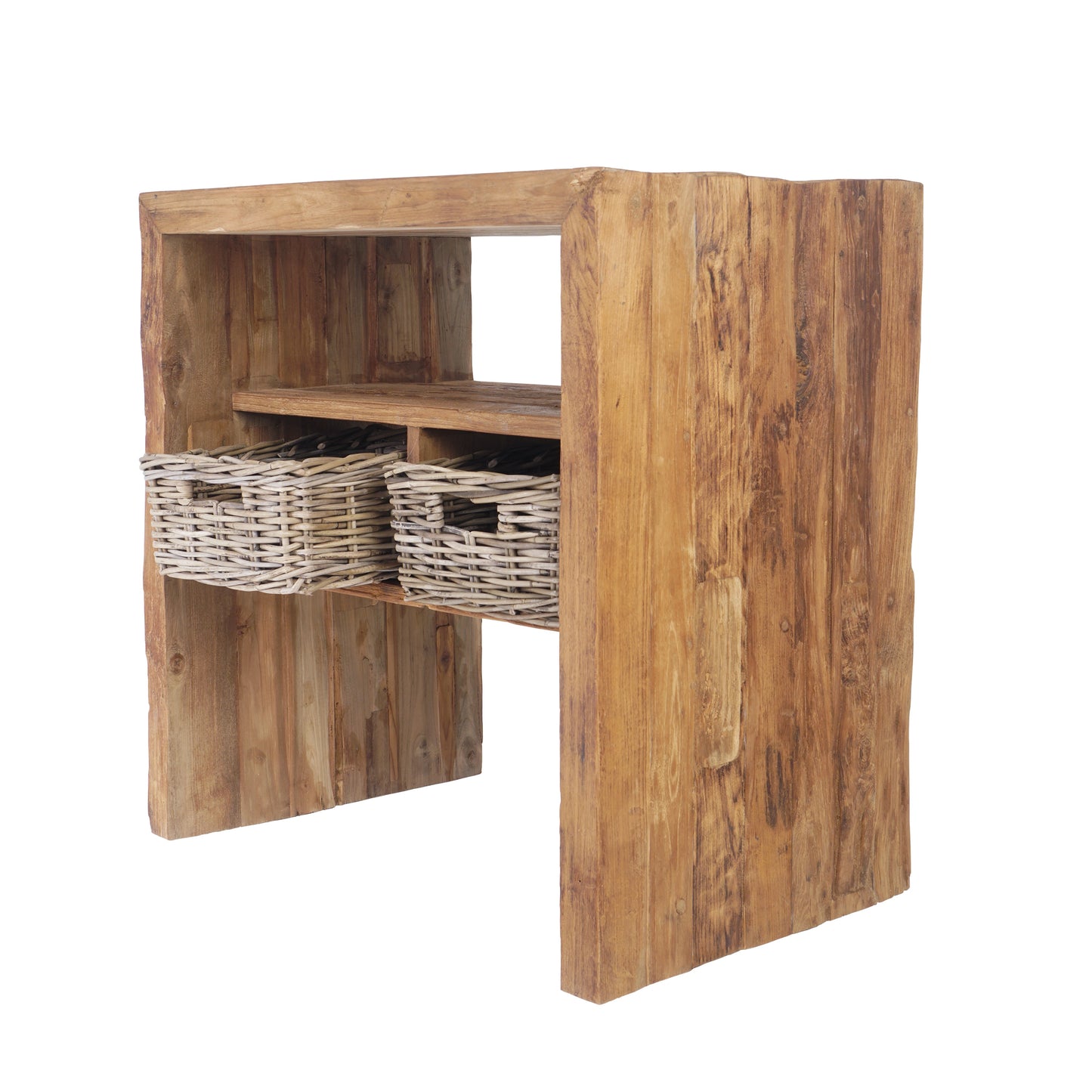 Waschtisch >Sumatra< Teak mit Rattankörben - versch. Größen
