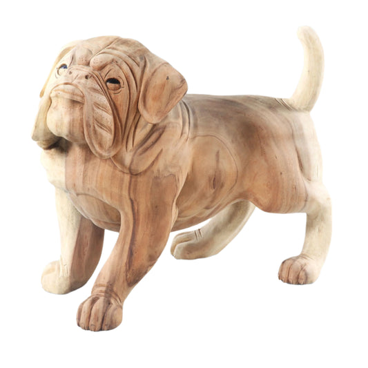 Bulldogge laufend aus Suarholz geschnitzt Handarbeit