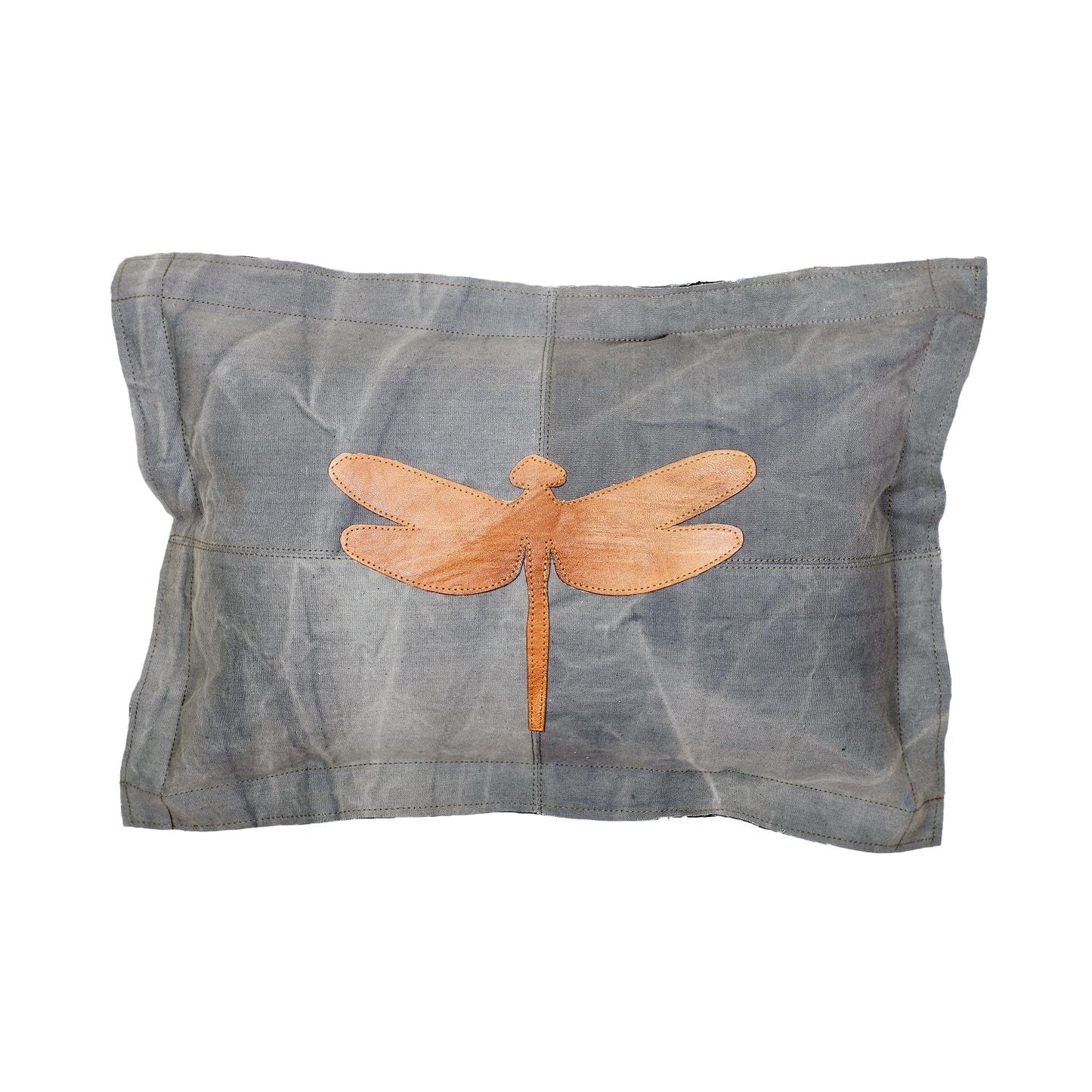 Canvas Kissen Leder Libelle 40x60cm mit Stehsaum - versch. Farben