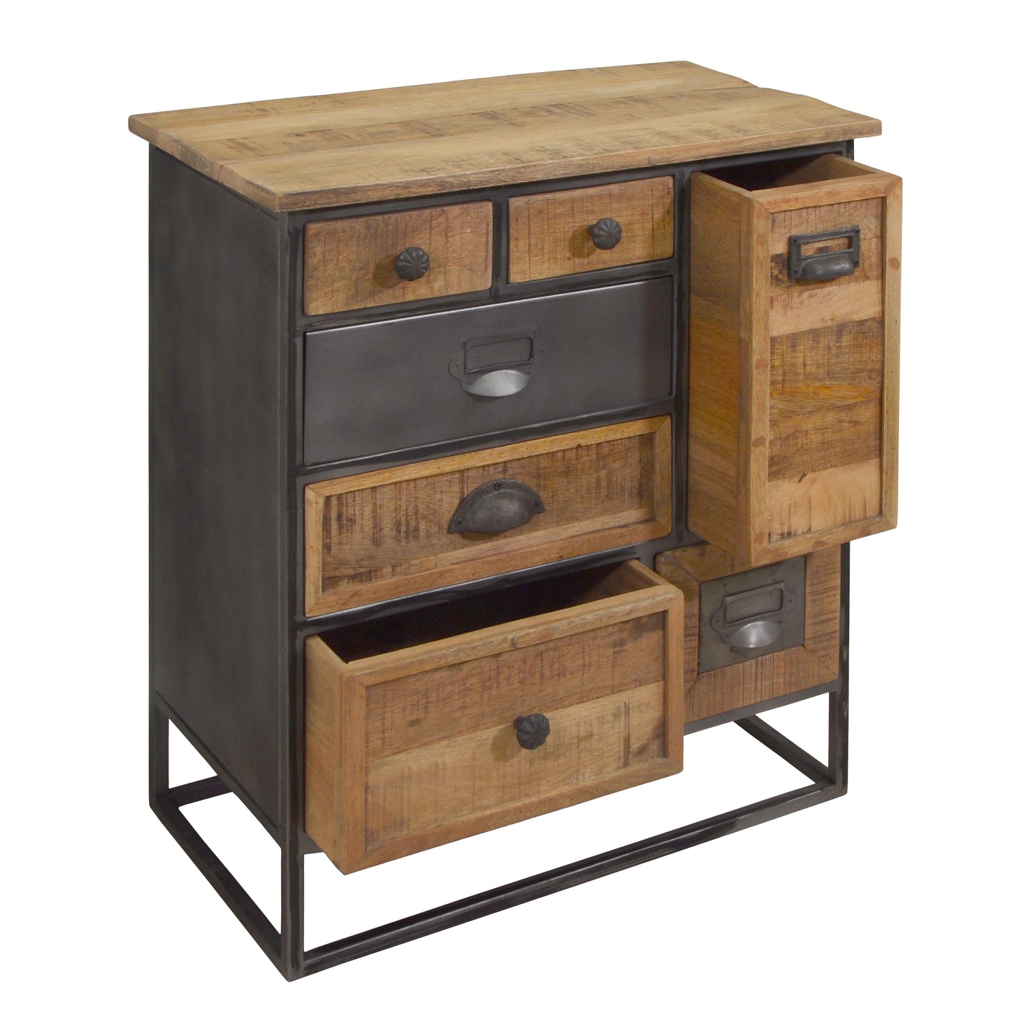 Kommode >Madrid< Mangoholz - 7 Schubladen