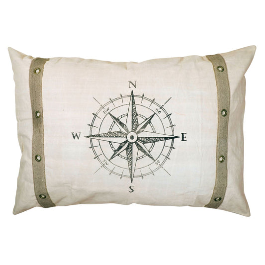 Canvas Kissen Kompass mit Ösen 70x100cm