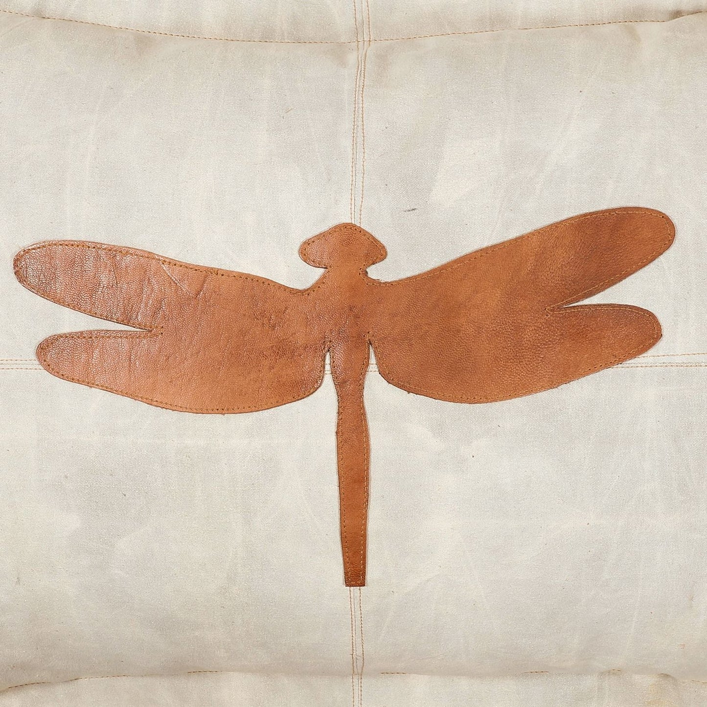 Canvas Kissen Leder Libelle 70x100cm mit Stehsaum - versch. Farben