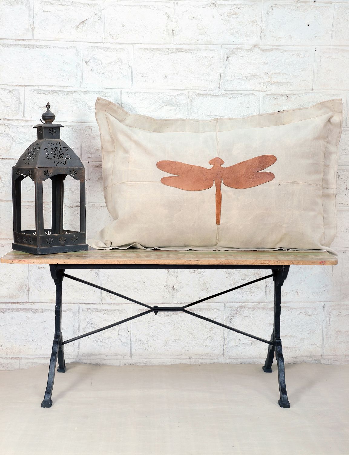 Canvas Kissen Leder Libelle 70x100cm mit Stehsaum - versch. Farben